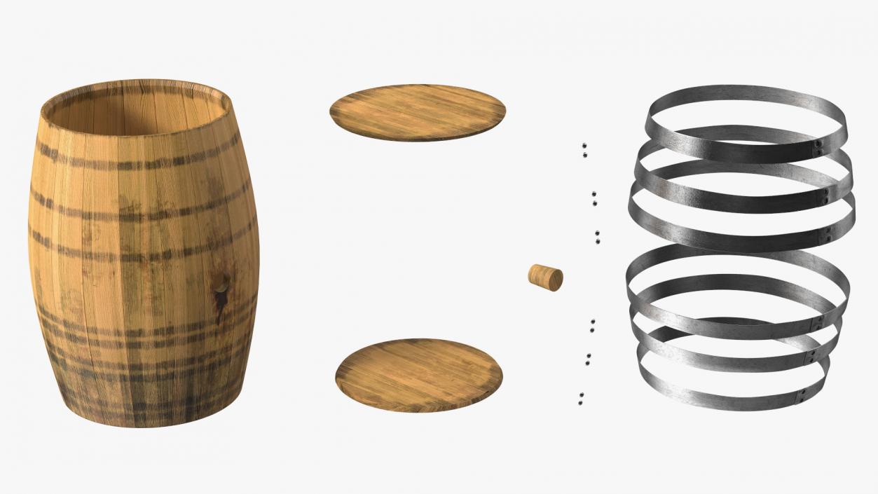 Whiskey Barrel 3D model