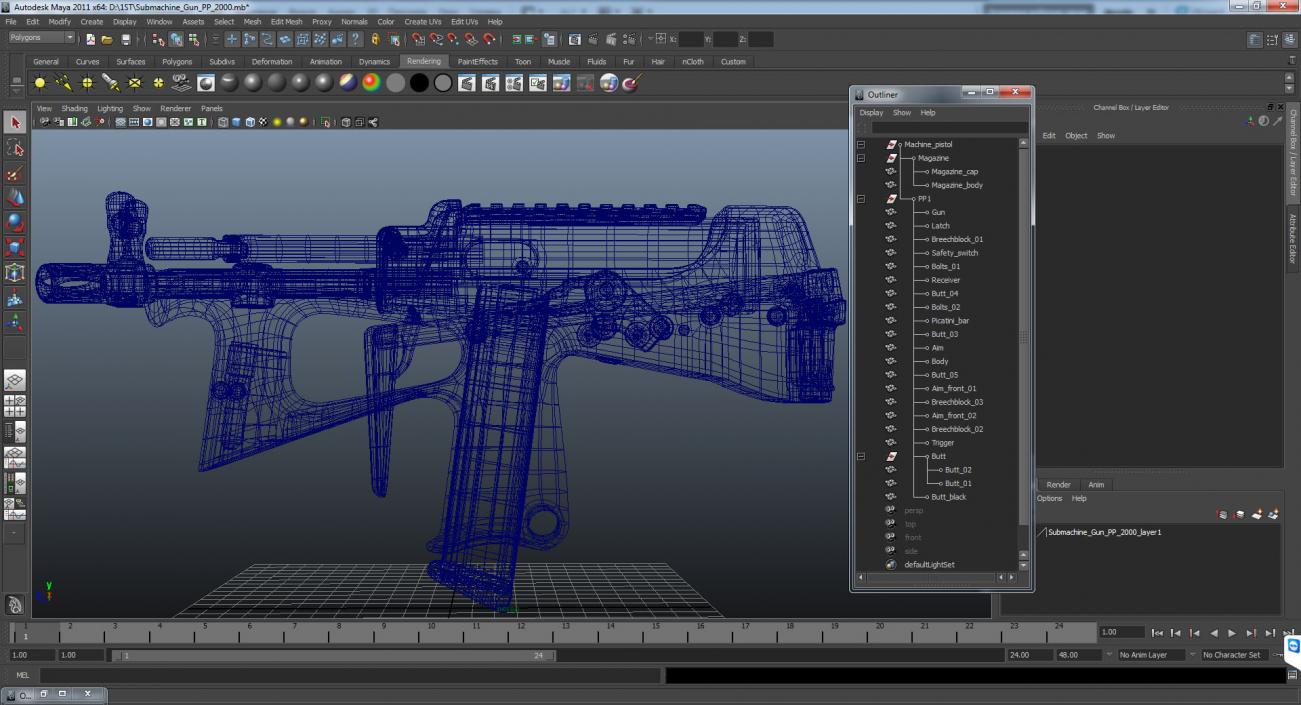 Submachine Gun PP-2000 3D