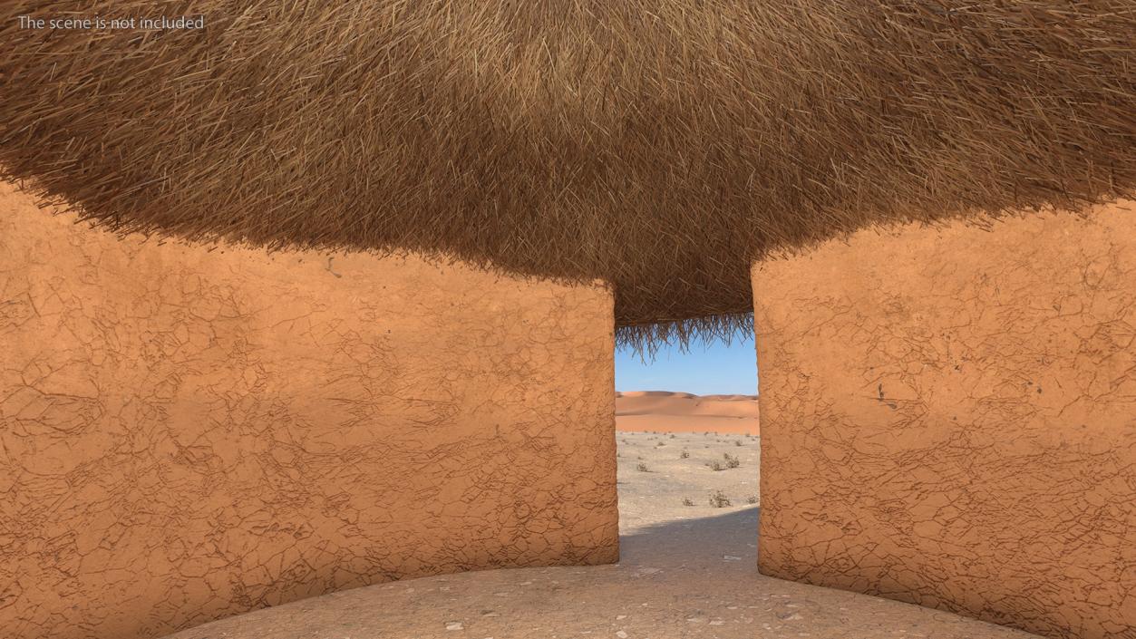 3D Traditional African Mud Hut Fur