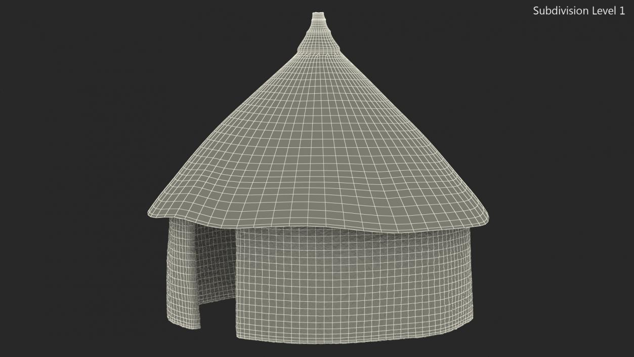 3D Traditional African Mud Hut Fur