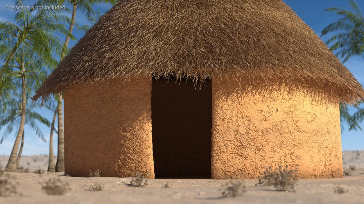 3D Traditional African Mud Hut Fur