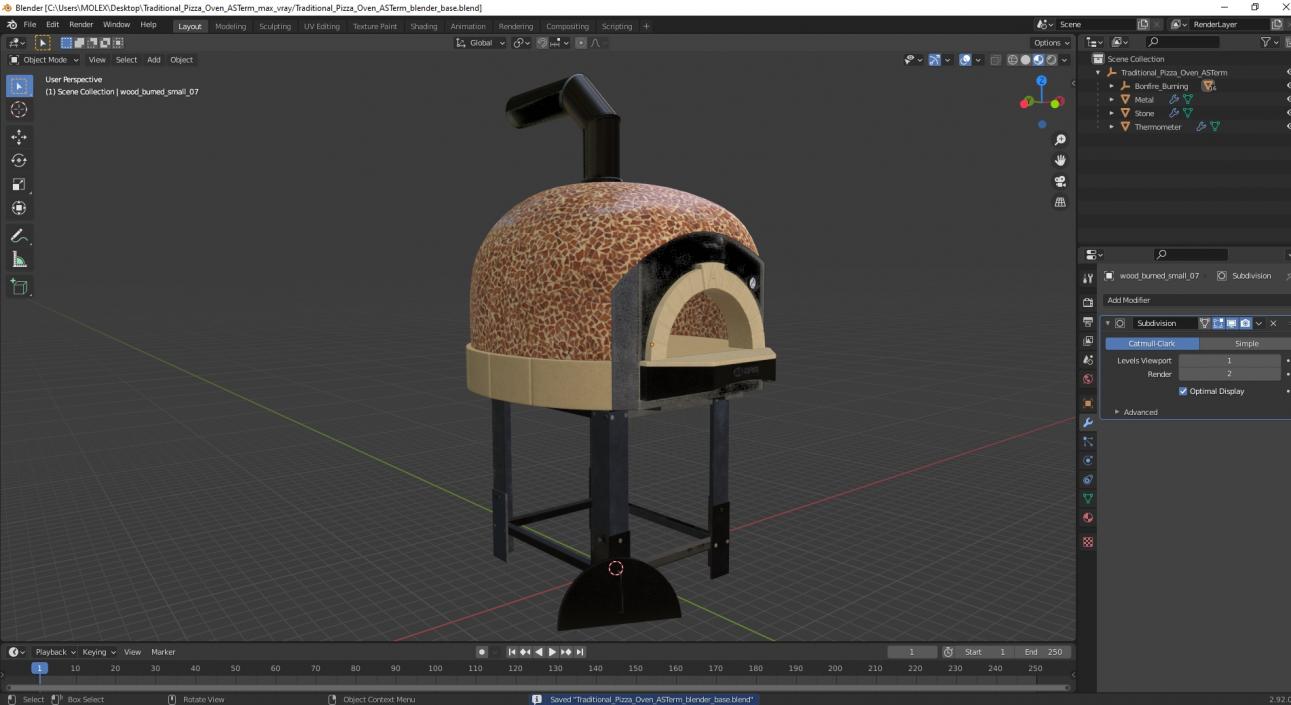 Traditional Pizza Oven ASTerm 3D model