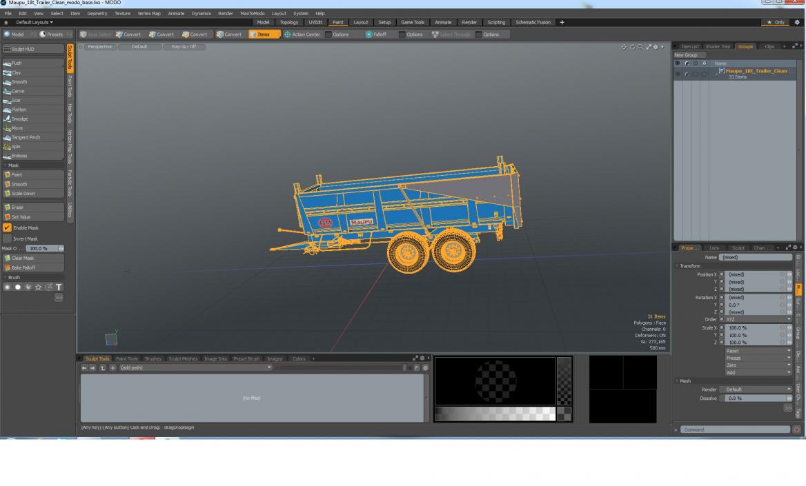 3D Maupu 18t Trailer Clean model