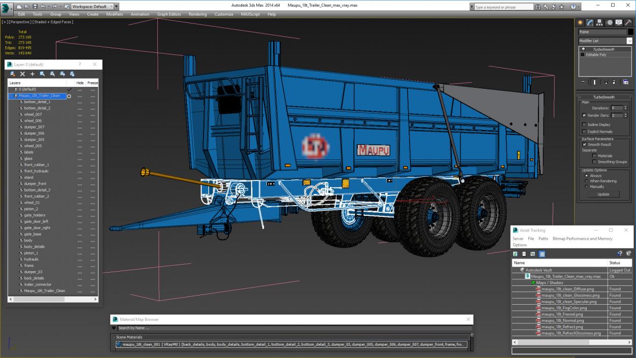 3D Maupu 18t Trailer Clean model