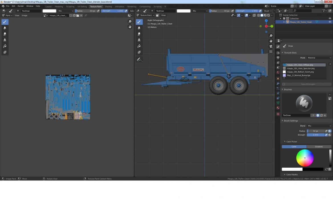 3D Maupu 18t Trailer Clean model