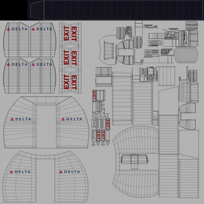 3D Boeing 737-900 ER Generic with Cabin Rigged model