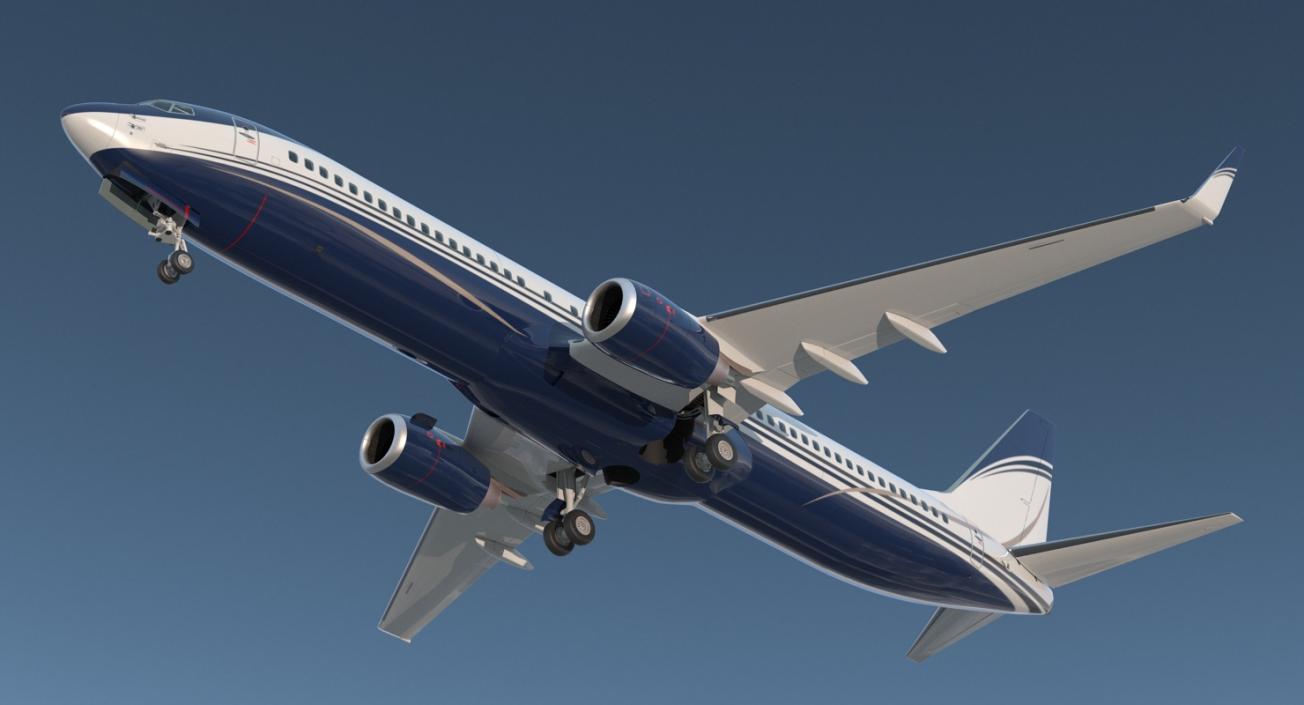 3D Boeing 737-900 ER Generic with Cabin Rigged model