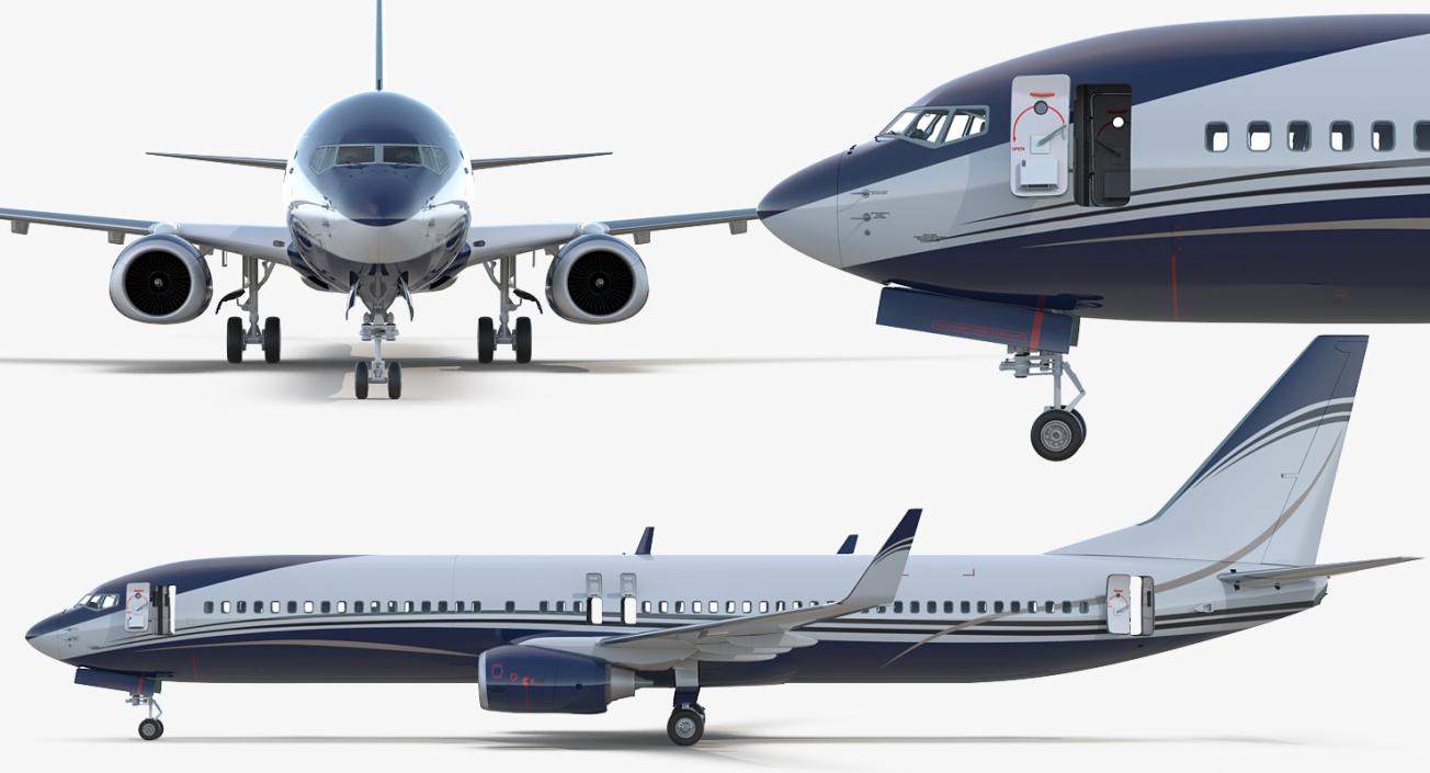 3D Boeing 737-900 ER Generic with Cabin Rigged model