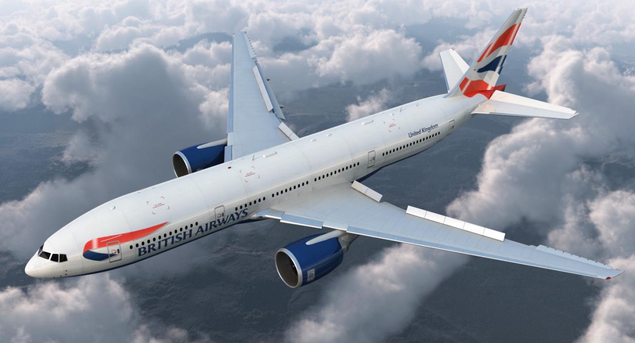 3D model Boeing 777-200 British Airways