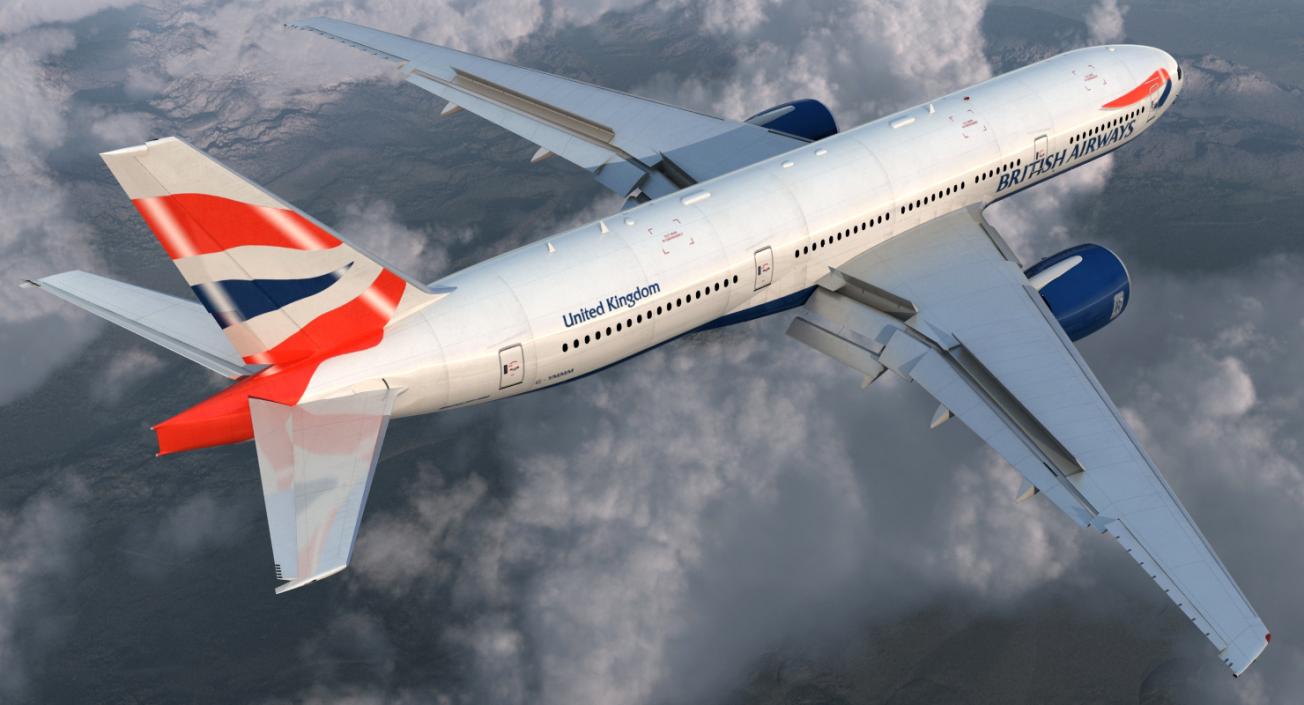 3D model Boeing 777-200 British Airways