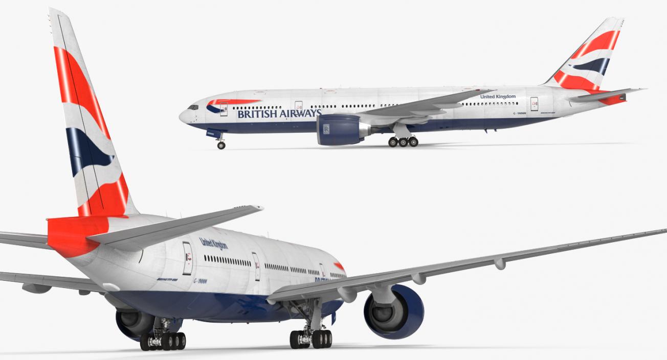 3D model Boeing 777-200 British Airways