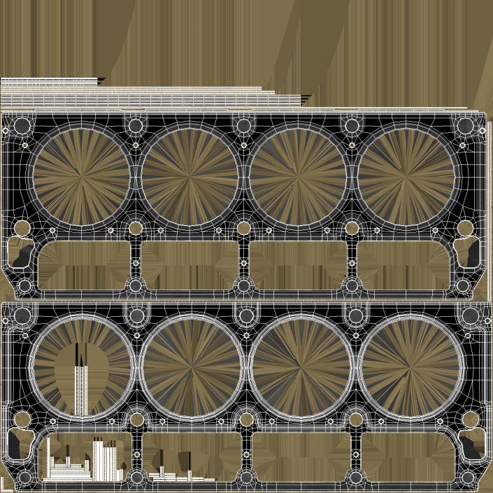 Cylinder Head Gasket GM Brass 3D model