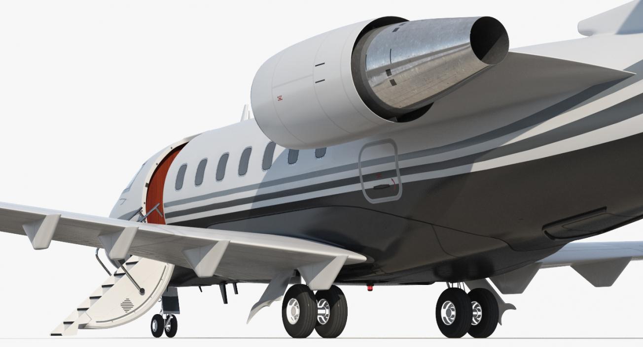 3D Business Jet Bombardier Challenger 604 Generic Rigged model