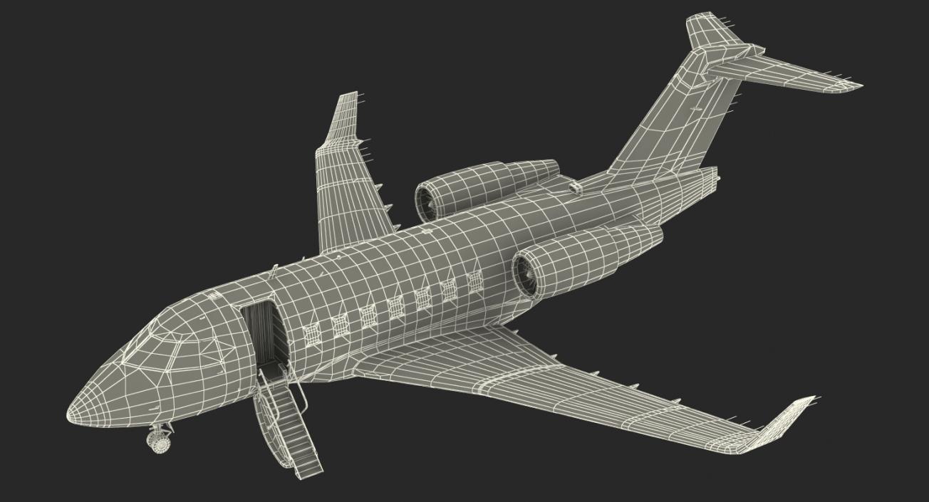 3D Business Jet Bombardier Challenger 604 Generic Rigged model