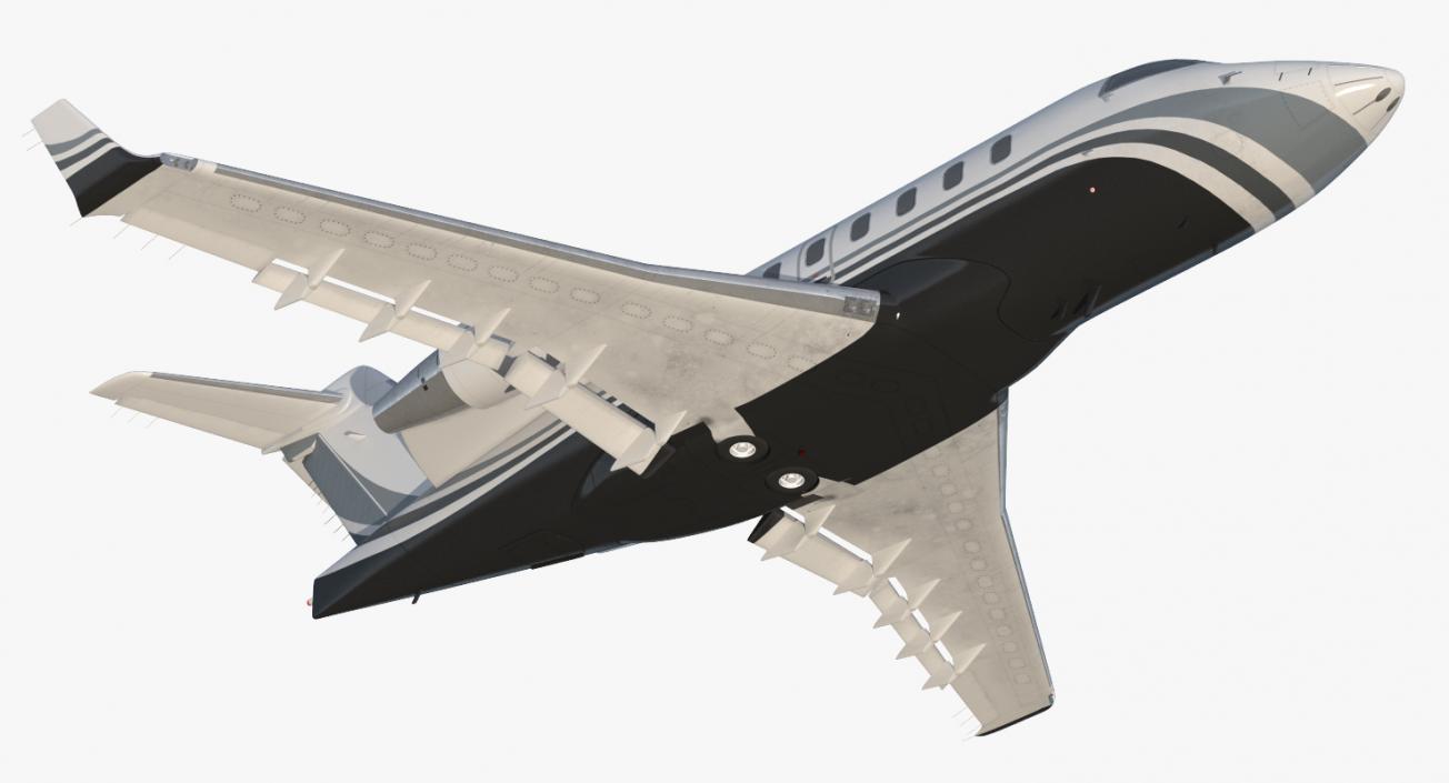 3D Business Jet Bombardier Challenger 604 Generic Rigged model