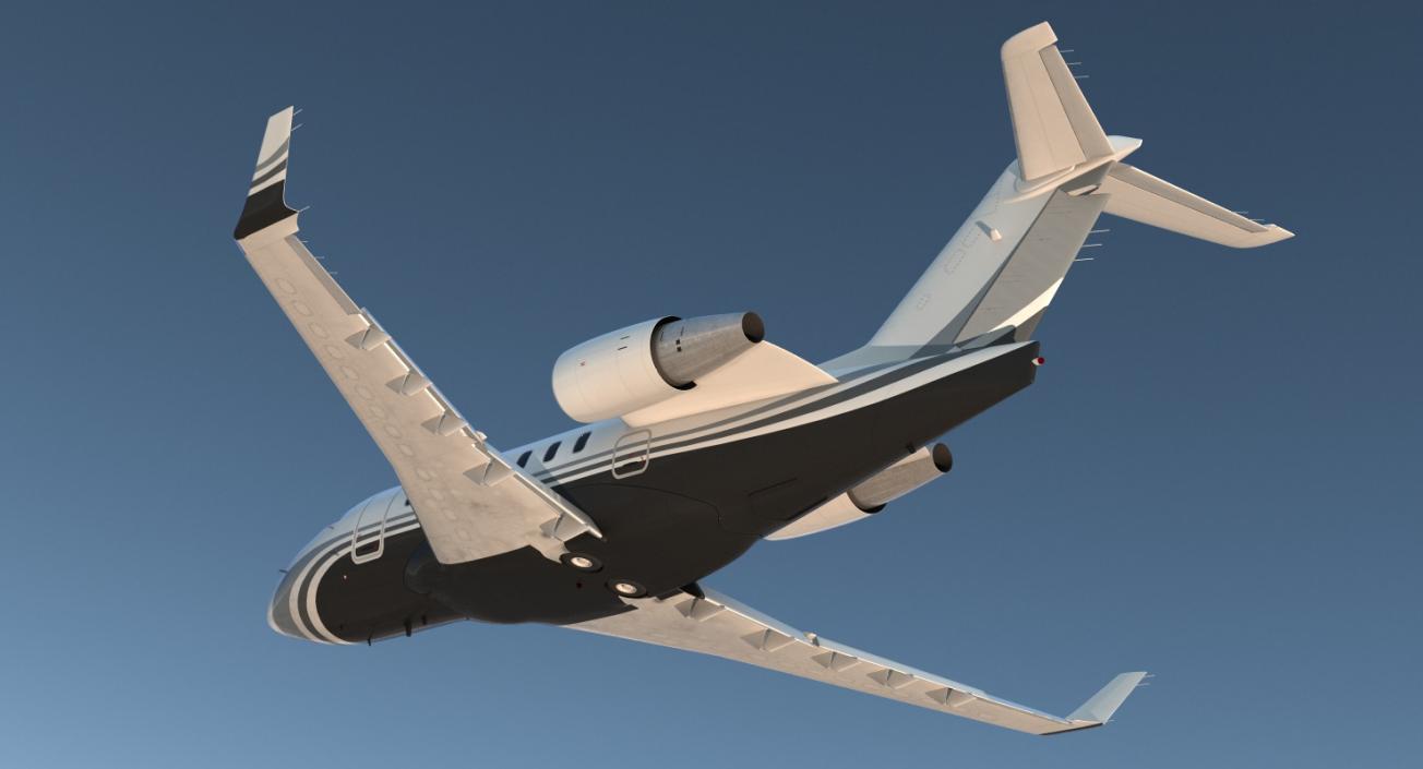 3D Business Jet Bombardier Challenger 604 Generic Rigged model