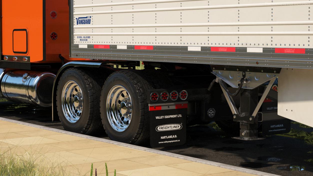 3D Freightliner Truck with Reefer Trailer model