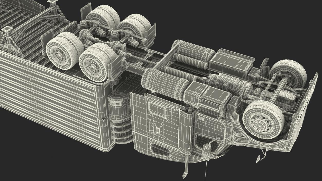 3D Freightliner Truck with Reefer Trailer model