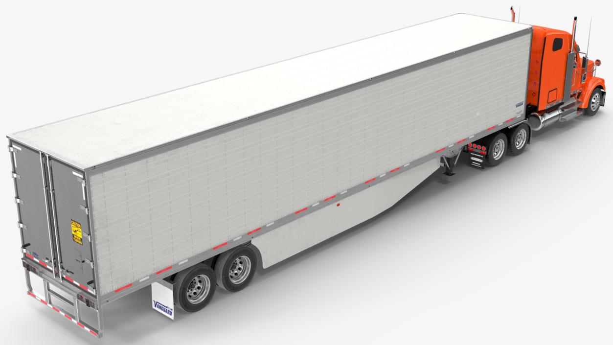 3D Freightliner Truck with Reefer Trailer model