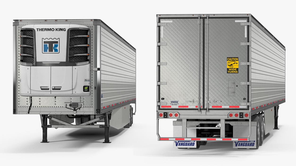 3D Freightliner Truck with Reefer Trailer model