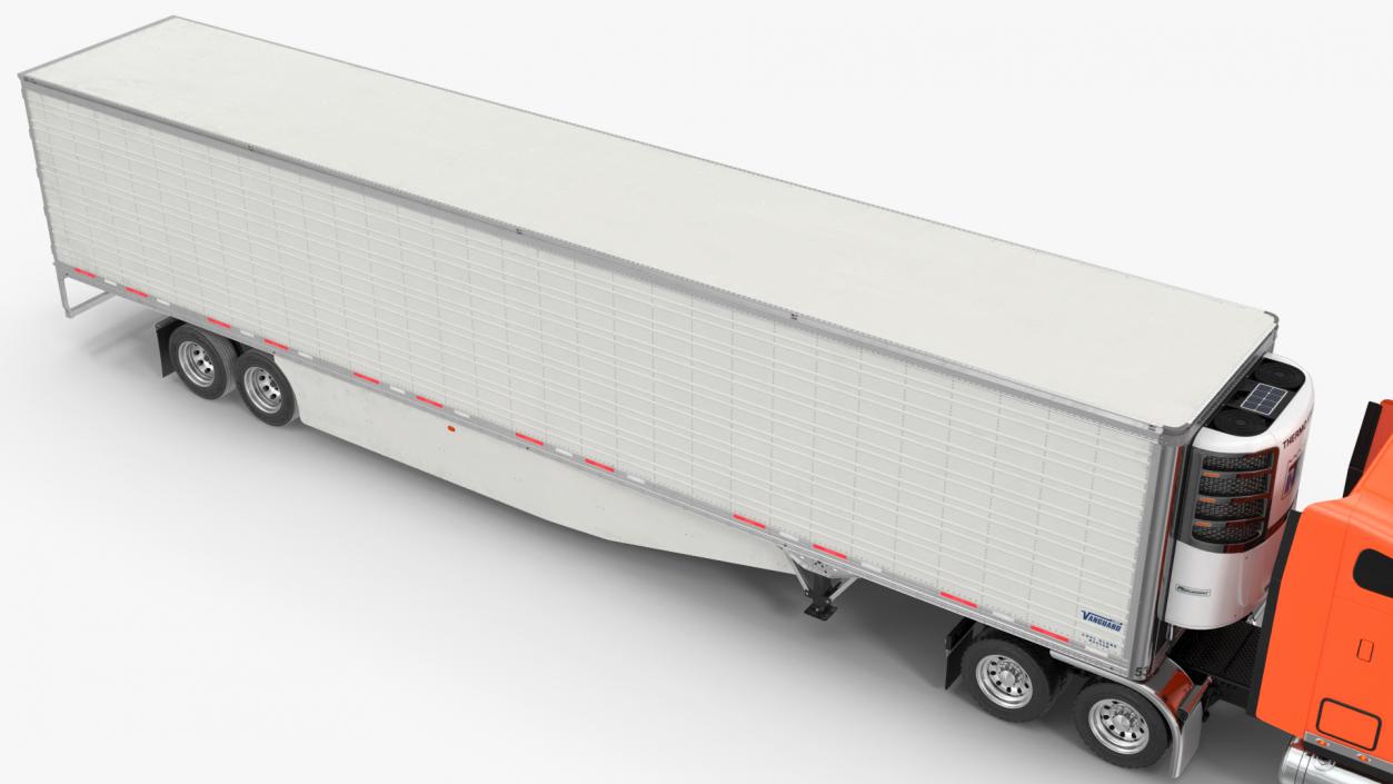 3D Freightliner Truck with Reefer Trailer model