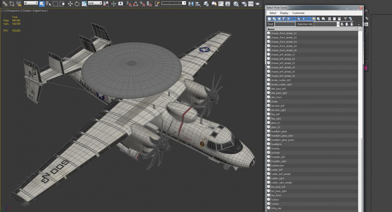 3D Grumman E-2 Hawkeye Tactical Early Warning Aircraft