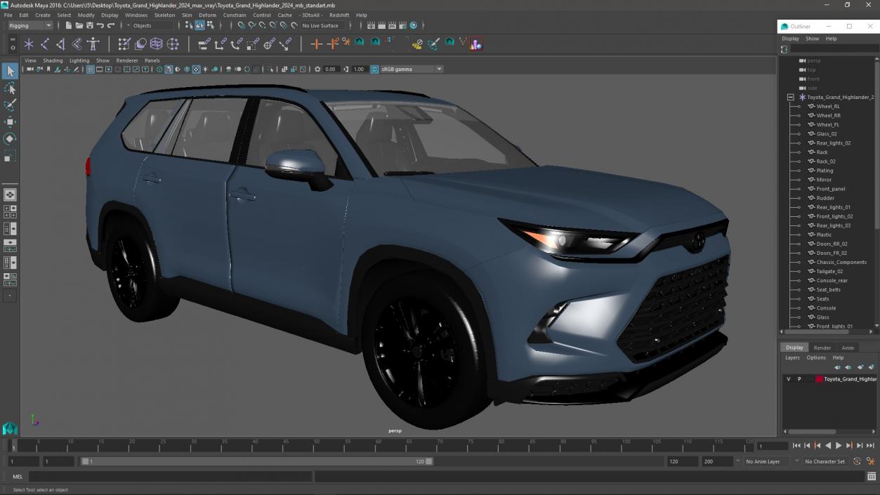 3D Toyota Grand Highlander 2024 model