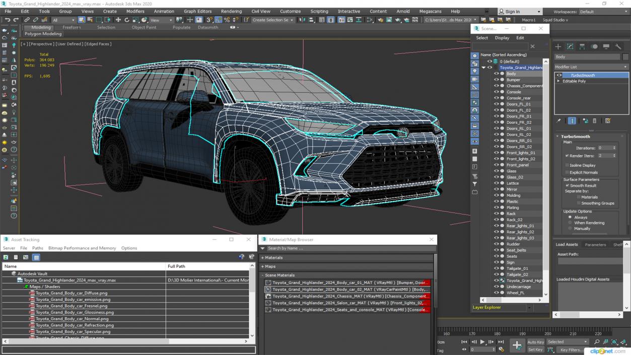 3D Toyota Grand Highlander 2024 model