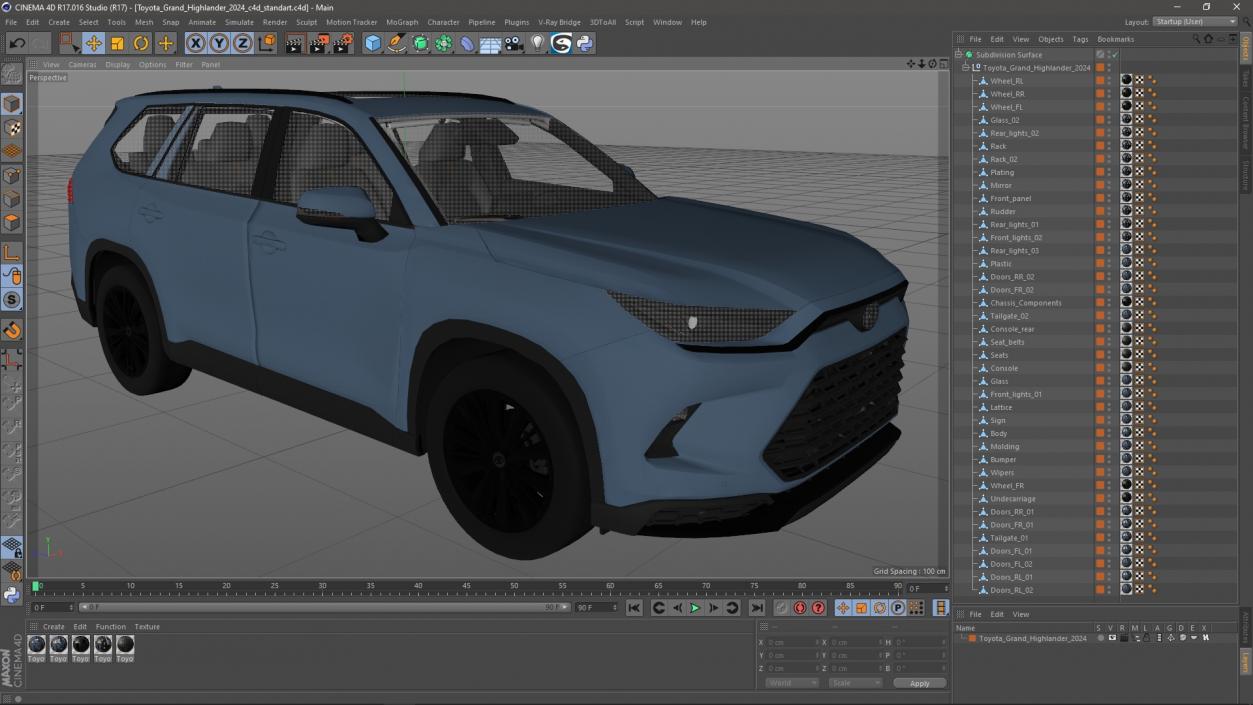 3D Toyota Grand Highlander 2024 model