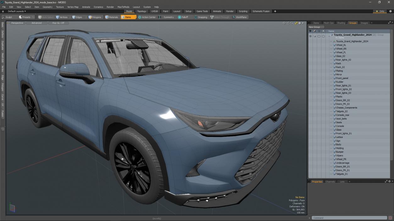 3D Toyota Grand Highlander 2024 model