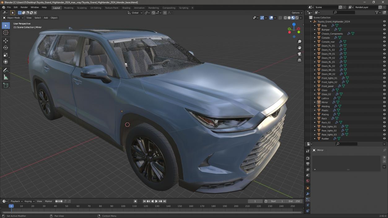 3D Toyota Grand Highlander 2024 model