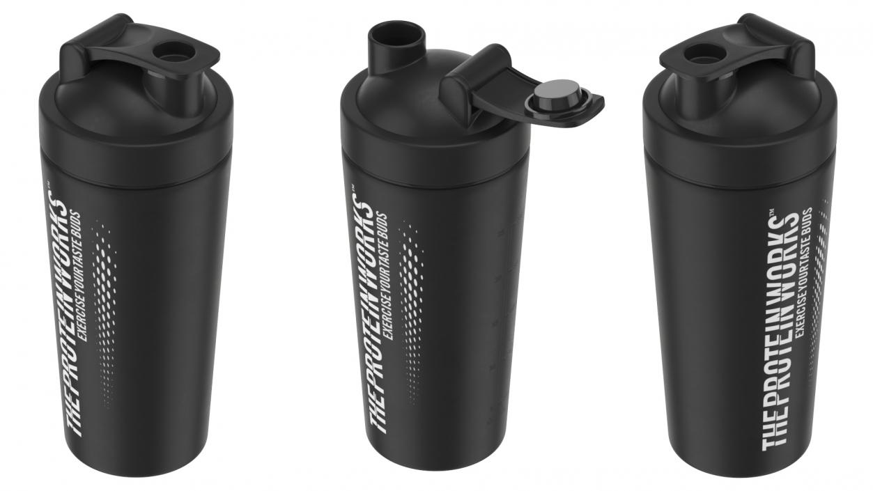 The Protein Works Matte Black Protein Shaker 3D model