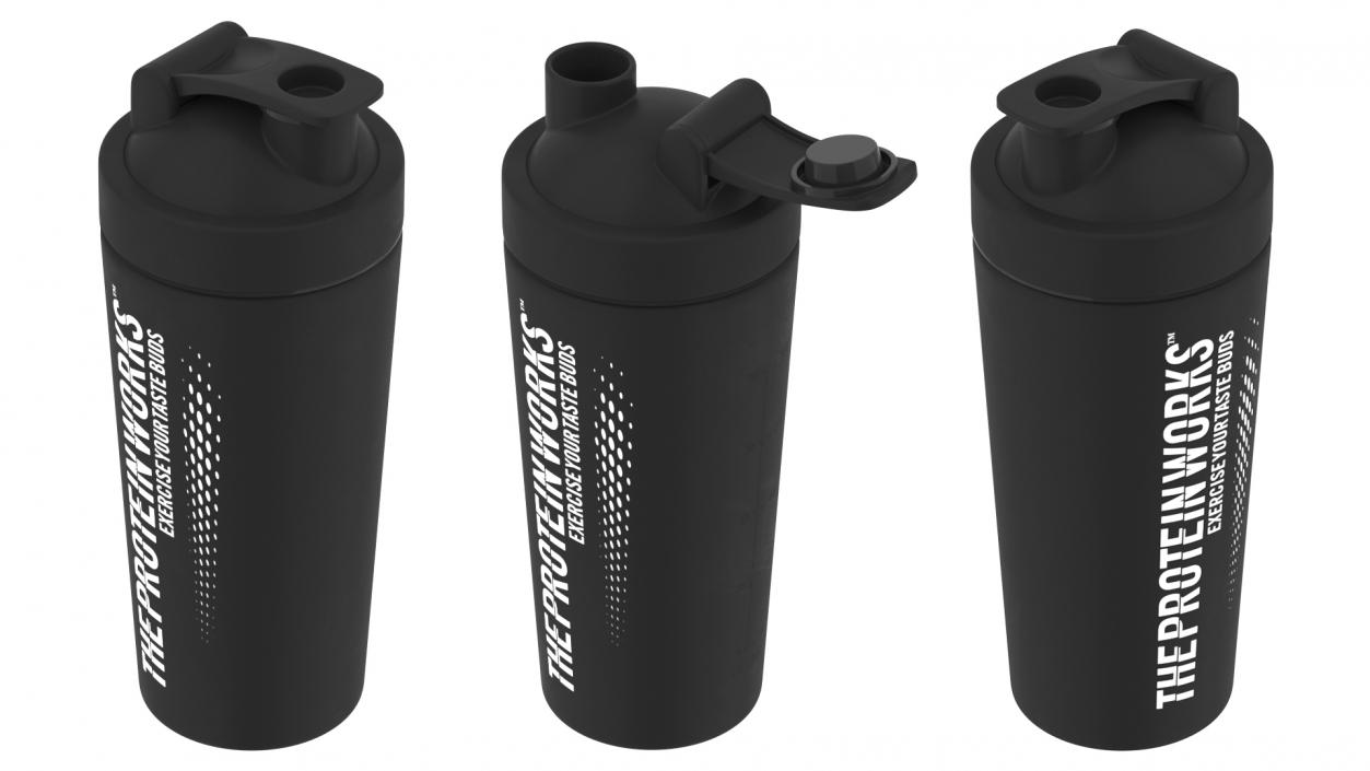 The Protein Works Matte Black Protein Shaker 3D model