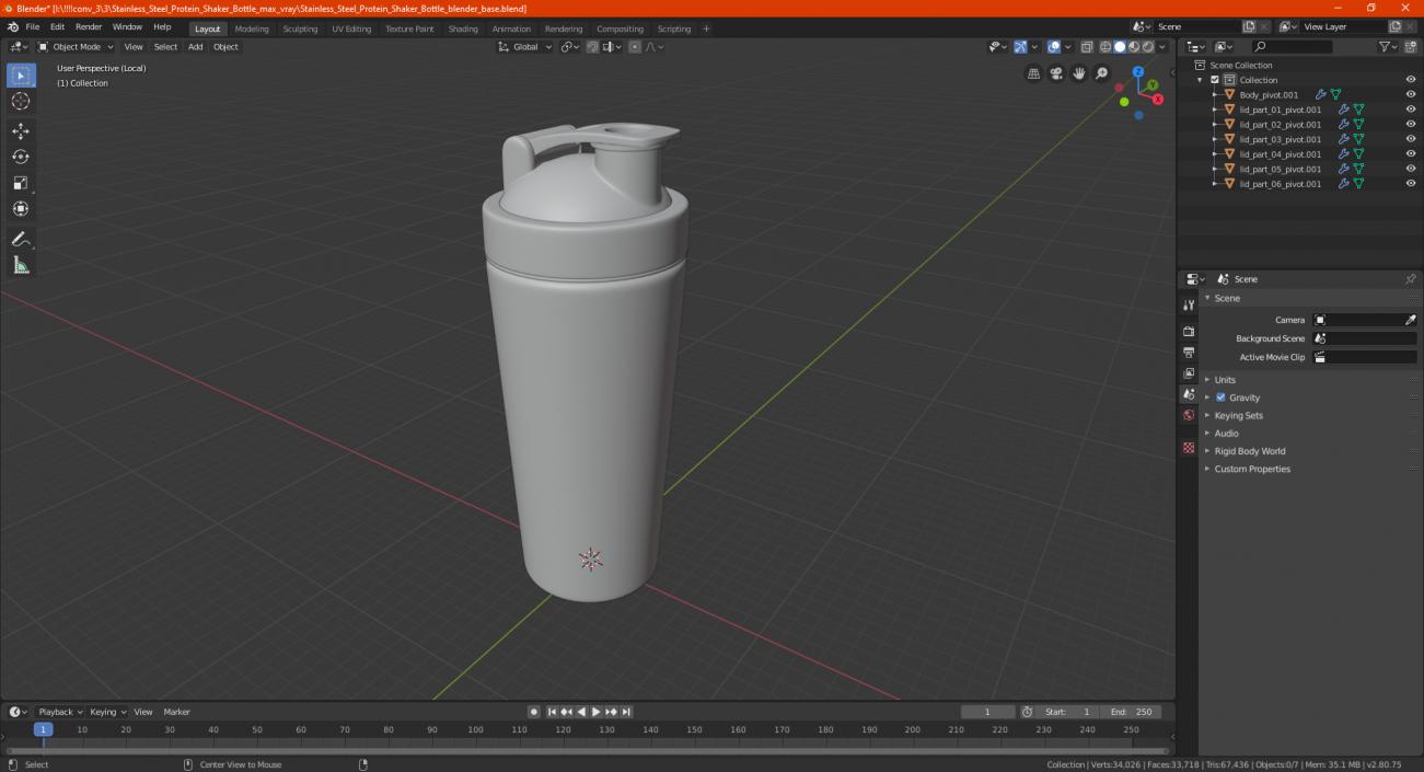 The Protein Works Matte Black Protein Shaker 3D model