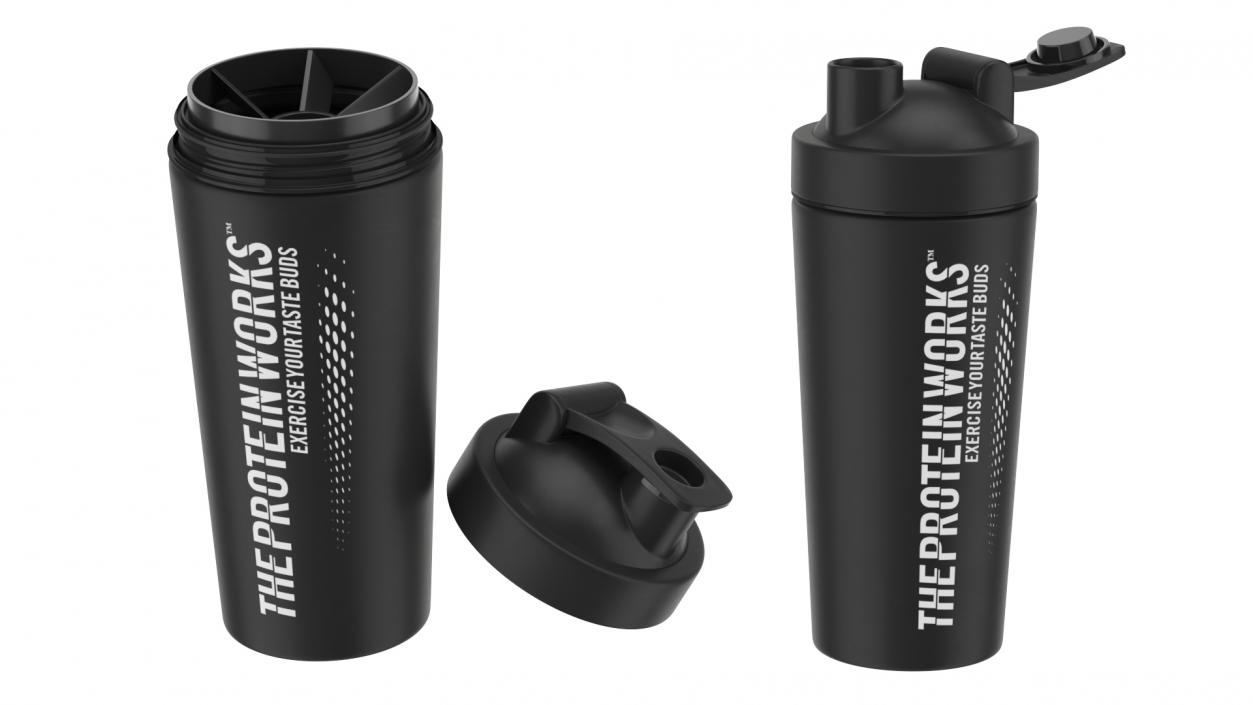 The Protein Works Matte Black Protein Shaker 3D model