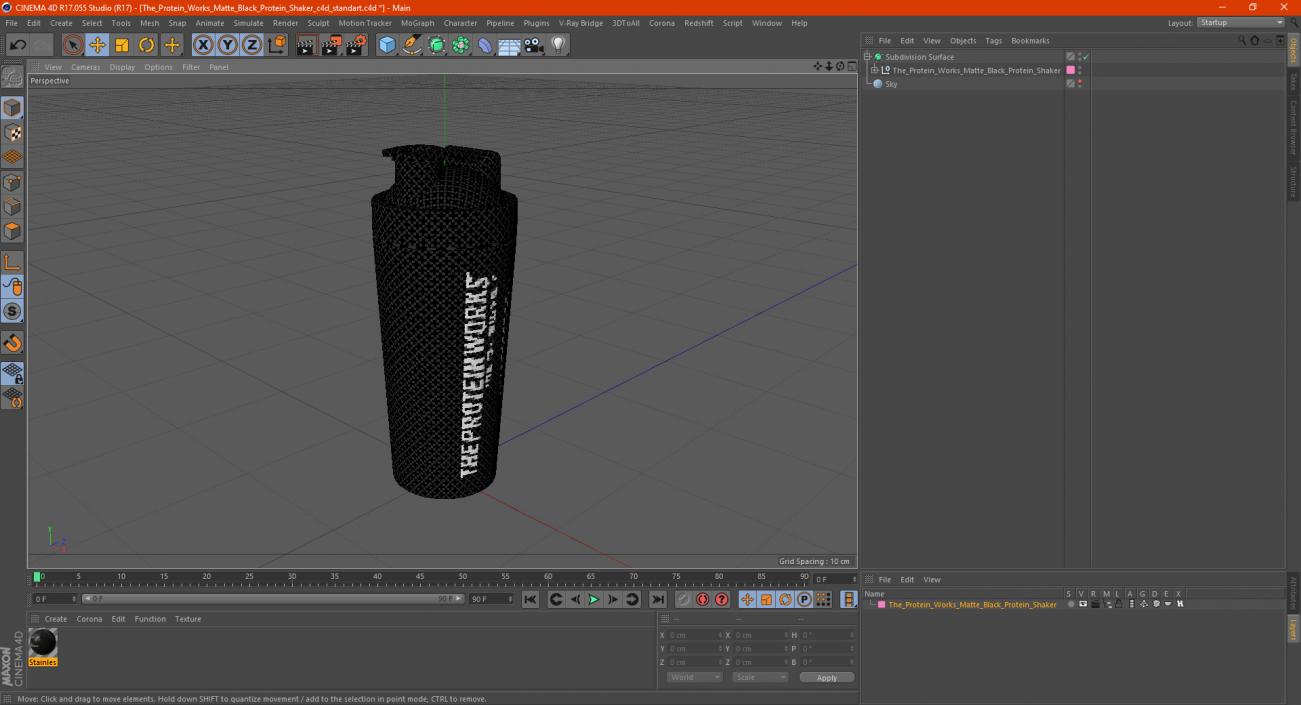 The Protein Works Matte Black Protein Shaker 3D model