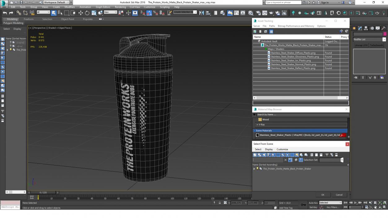 The Protein Works Matte Black Protein Shaker 3D model