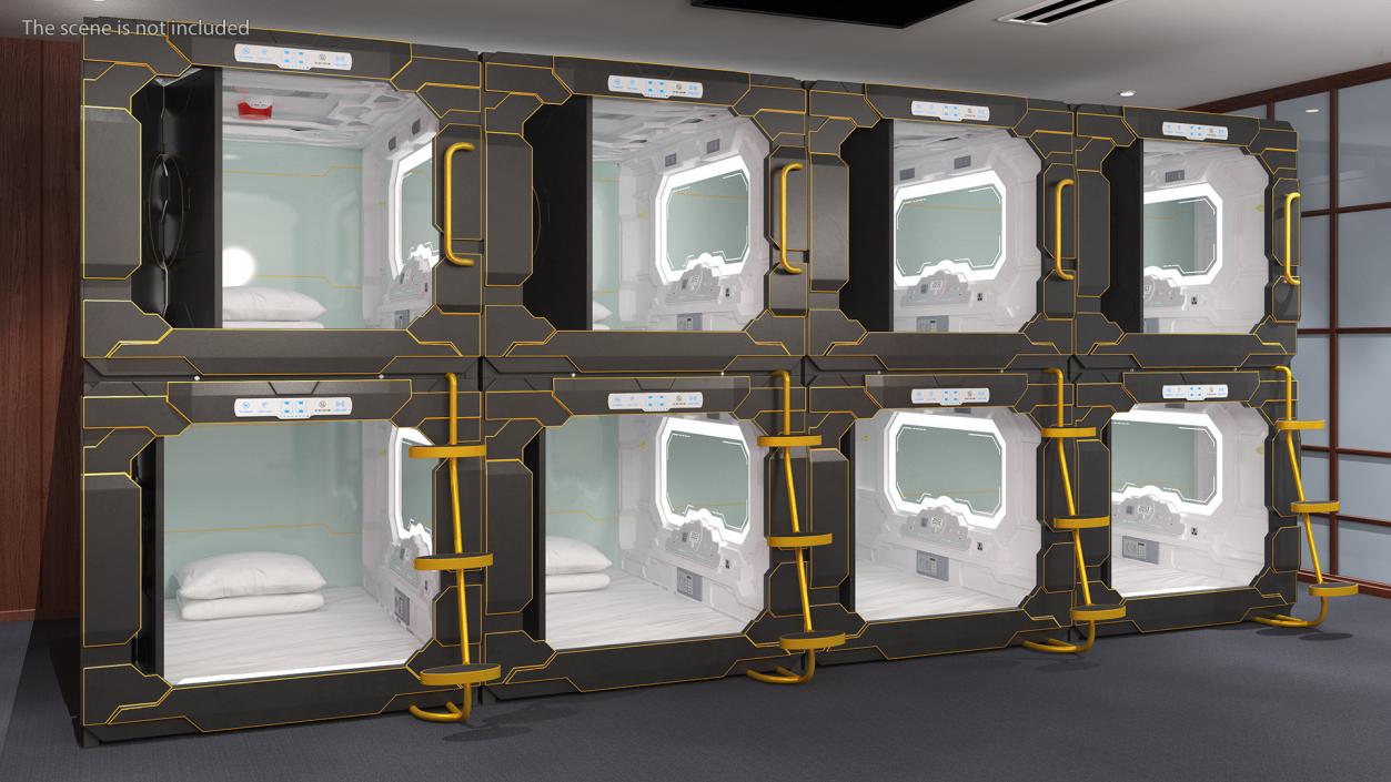 3D Capsule Hotel Pods model