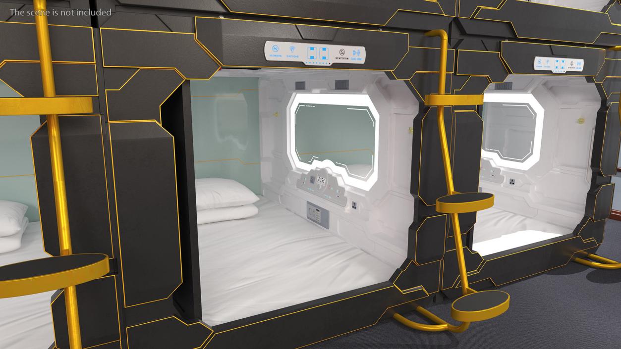 3D Capsule Hotel Pods model