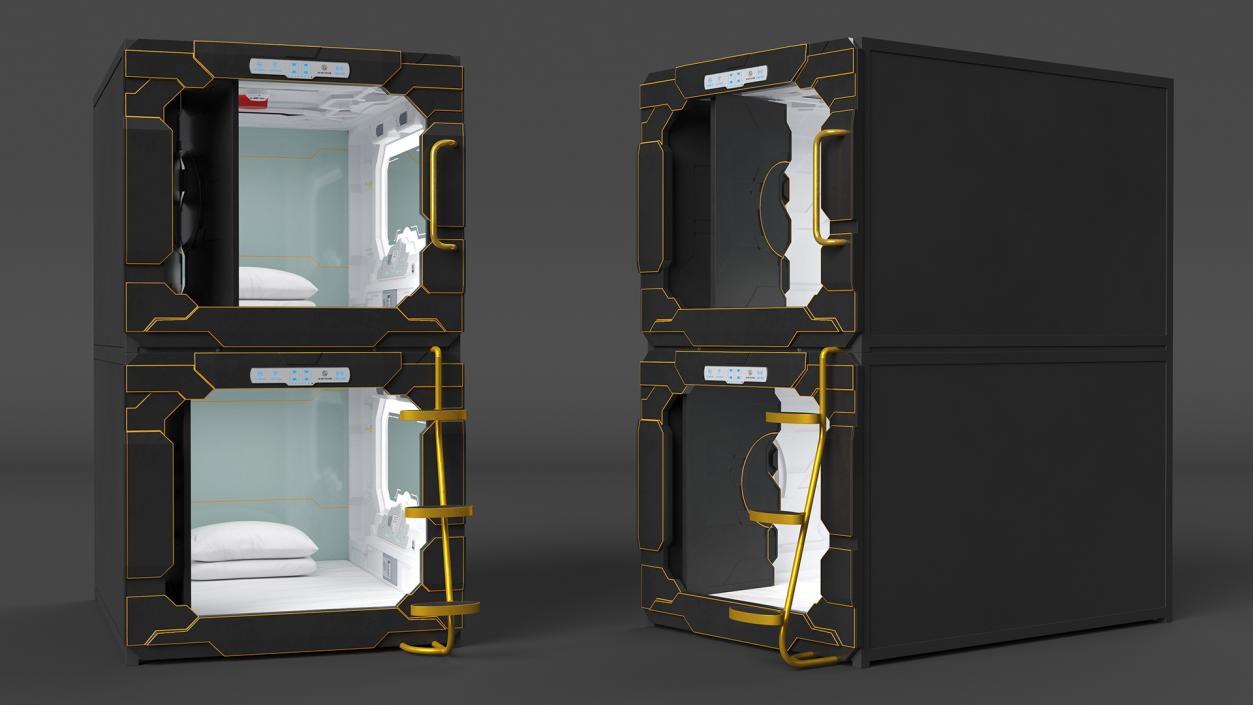 3D Capsule Hotel Pods model