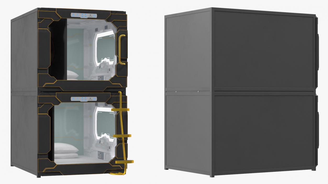 3D Capsule Hotel Pods model