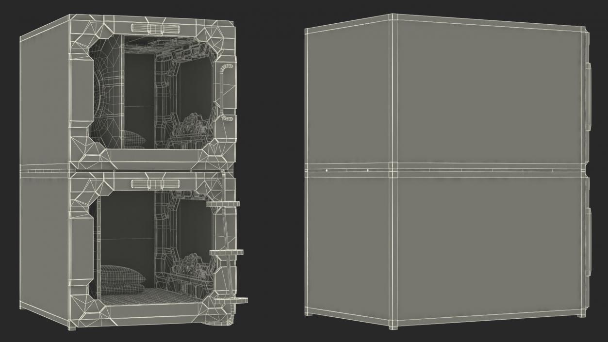 3D Capsule Hotel Pods model