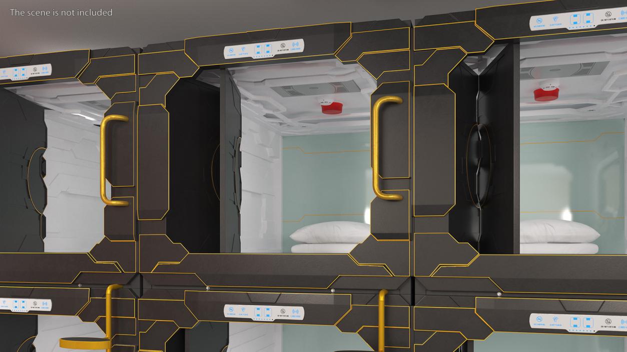 3D Capsule Hotel Pods model