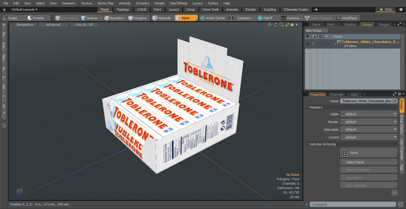 3D model Toblerone White Chocolates Box