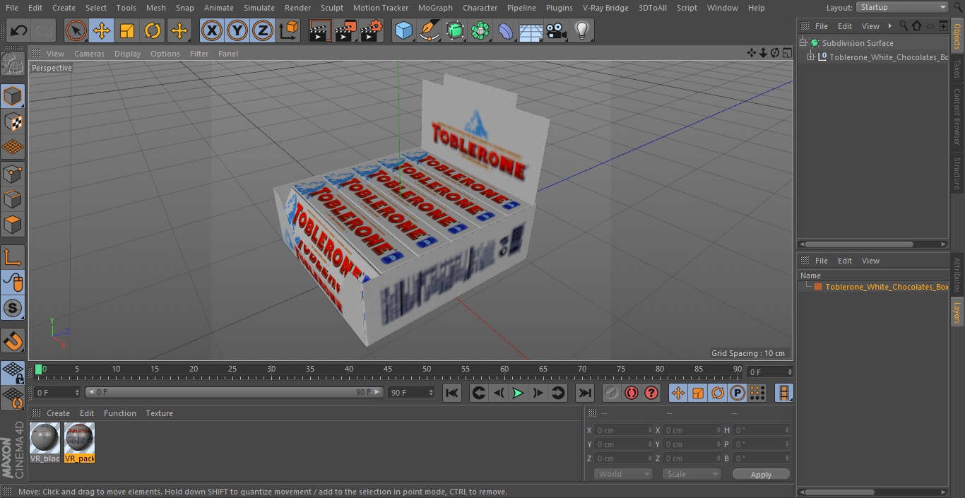 3D model Toblerone White Chocolates Box