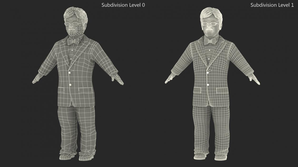 Character Dwarf Man Wearing Formal Suit Rigged for Cinema 4D 3 3D