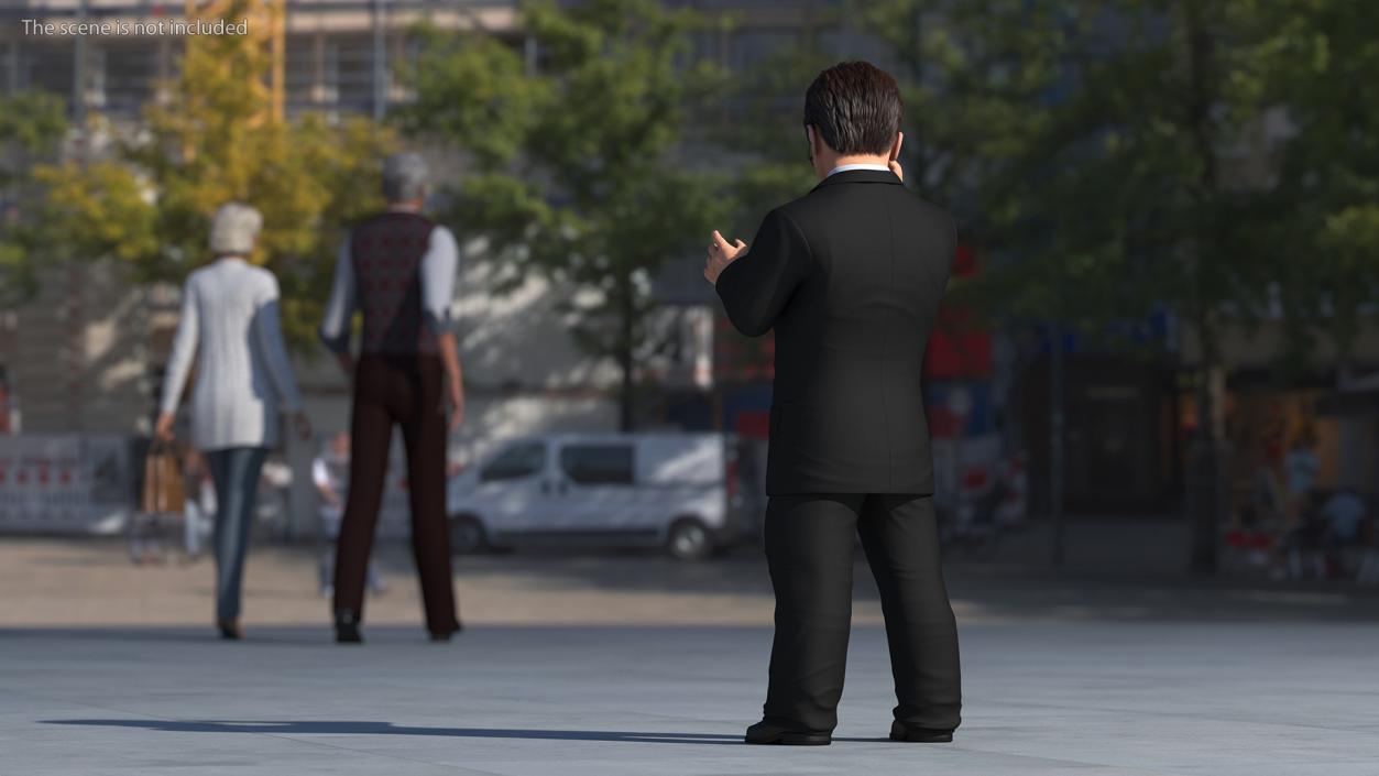 Character Dwarf Man Wearing Formal Suit Rigged for Cinema 4D 3 3D