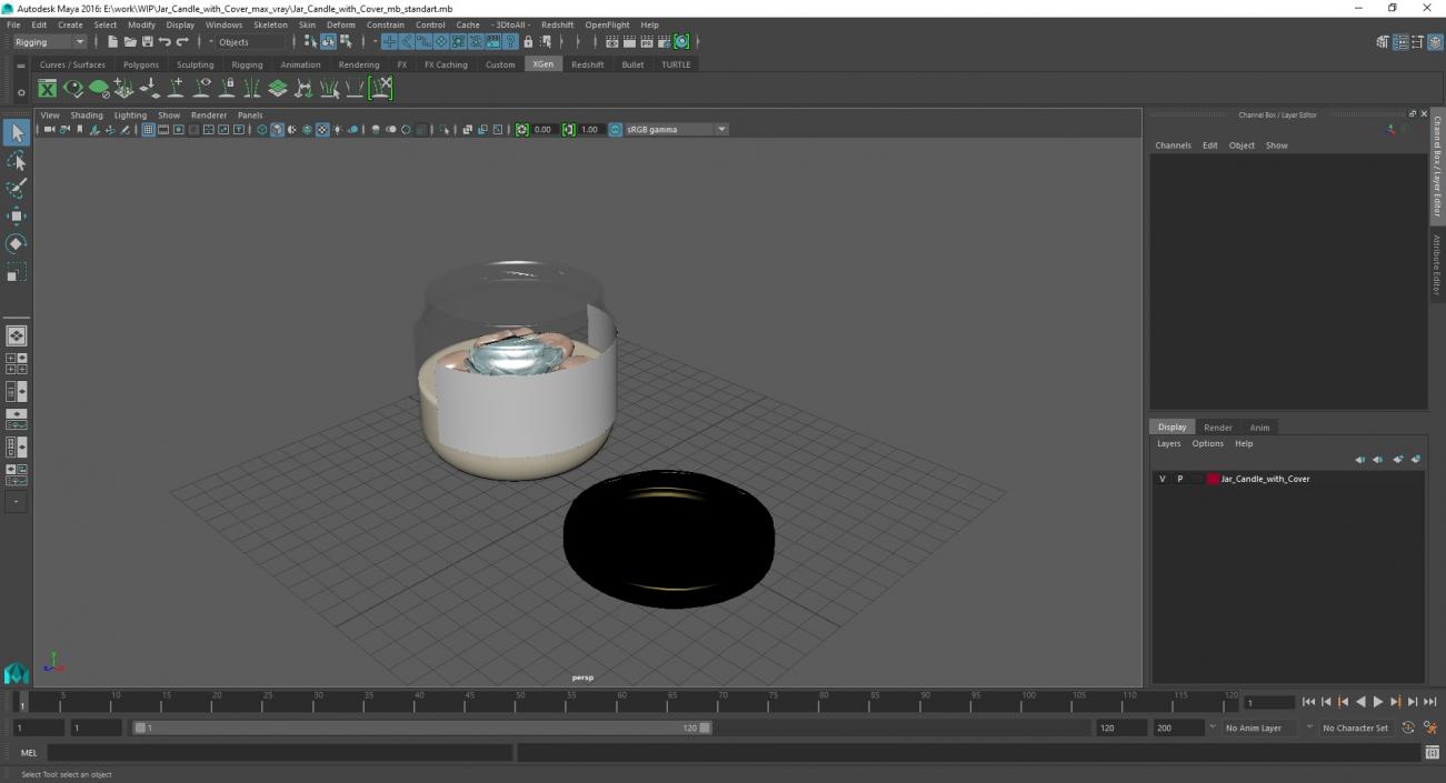 3D Jar Candle with Cover 2 model