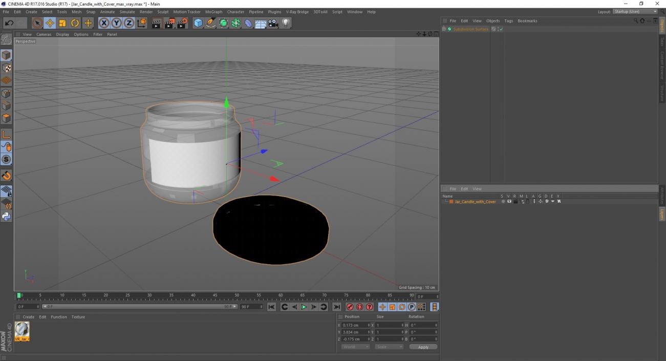 3D Jar Candle with Cover 2 model