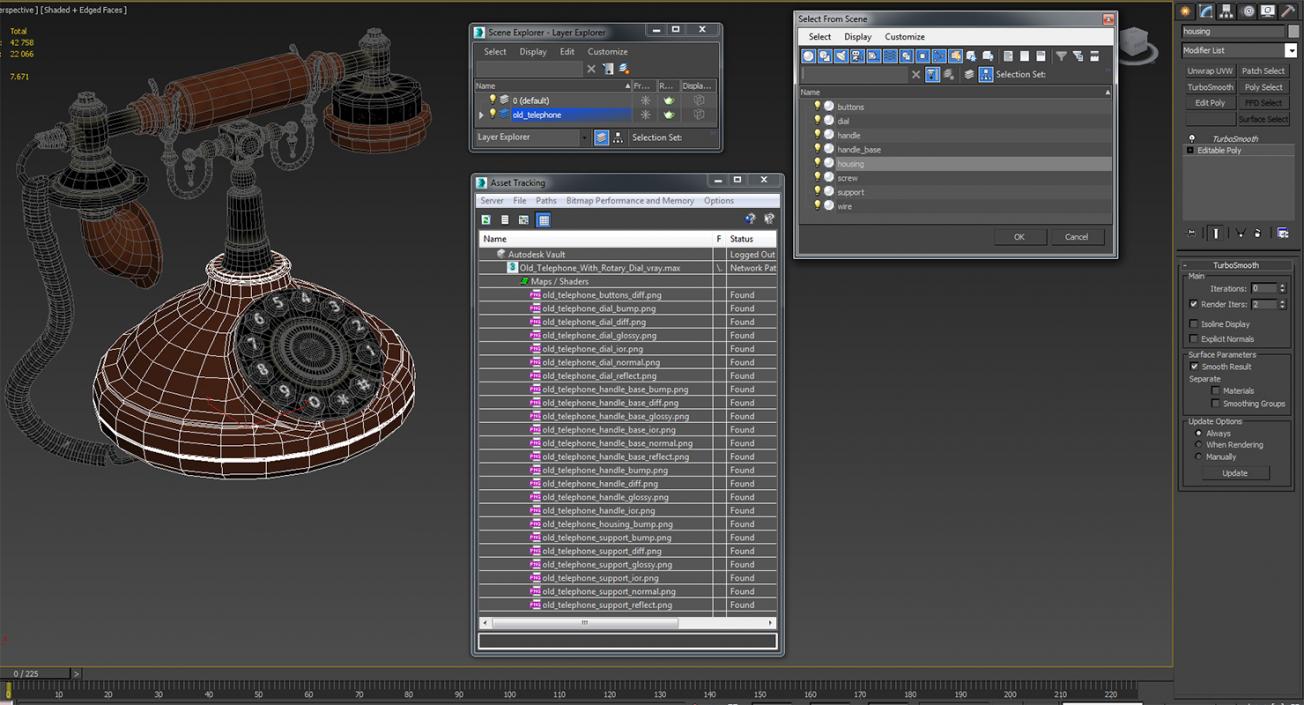 3D model Old Telephone With Rotary Dial